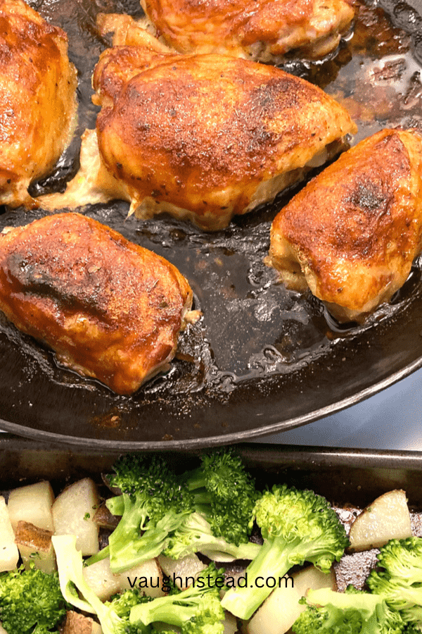 Barbecue glazed chicken thighs recipe